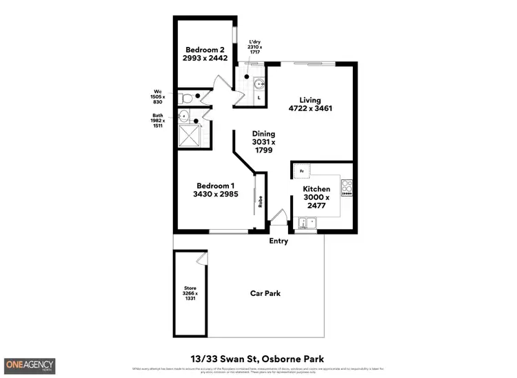 Floorplan of Homely villa listing, 13/33 Swan Street, Osborne Park WA 6017