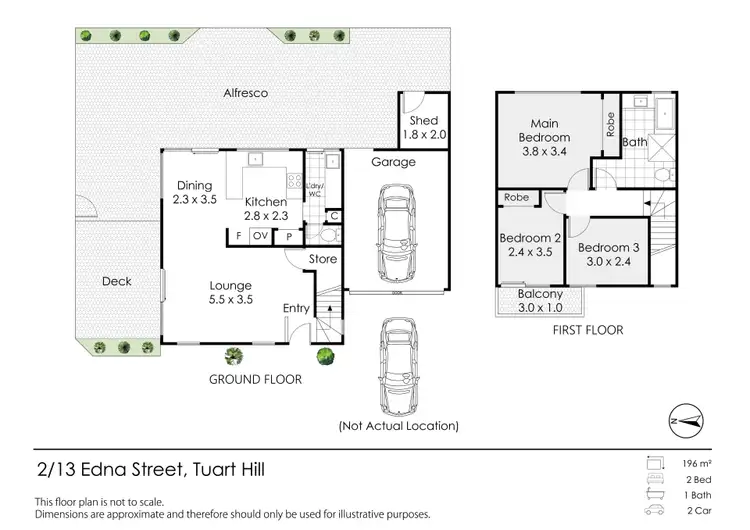 Floorplan of Homely townhouse listing, 2/13 Edna Street, Tuart Hill WA 6060