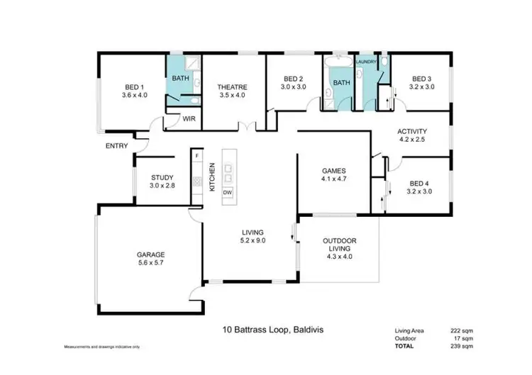 Floorplan of Homely house listing, 10 Battrass Loop, Baldivis WA 6171