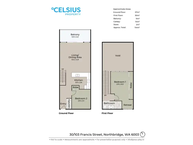 Floorplan of Homely apartment listing, 30/103 Francis Street, Northbridge WA 6003