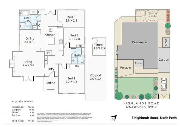 Floorplan of Homely house listing, 7 Highlands Road, North Perth WA 6006