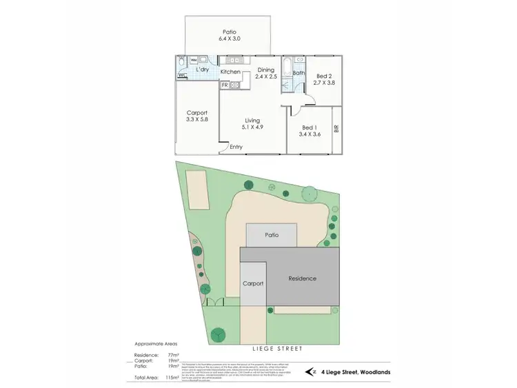 Floorplan of Homely semi-detached listing, 4 Liege Street, Woodlands WA 6018