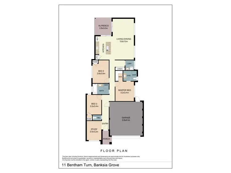 Floorplan of Homely house listing, 11 Bentham Turn, Banksia Grove WA 6031