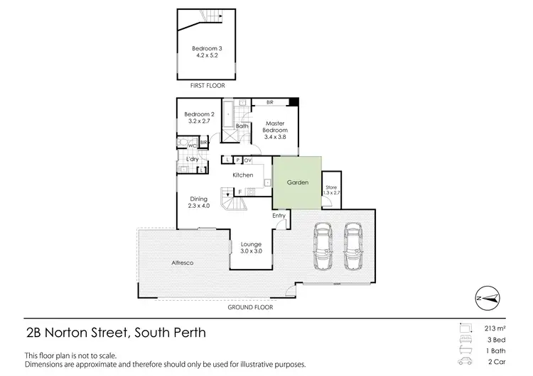 Floorplan of Homely townhouse listing, 2B Norton Street, South Perth WA 6151
