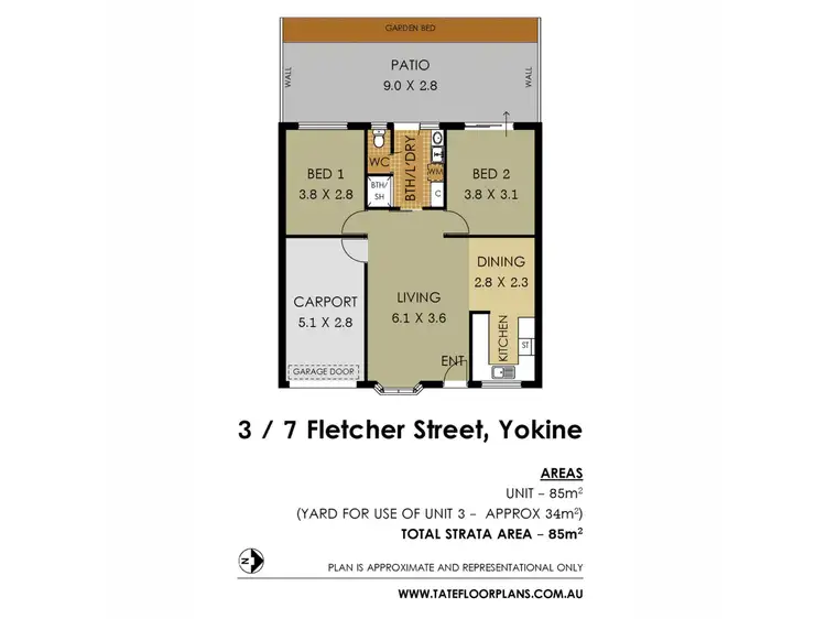 Floorplan of Homely villa listing, 3/7 Fletcher Street, Yokine WA 6060