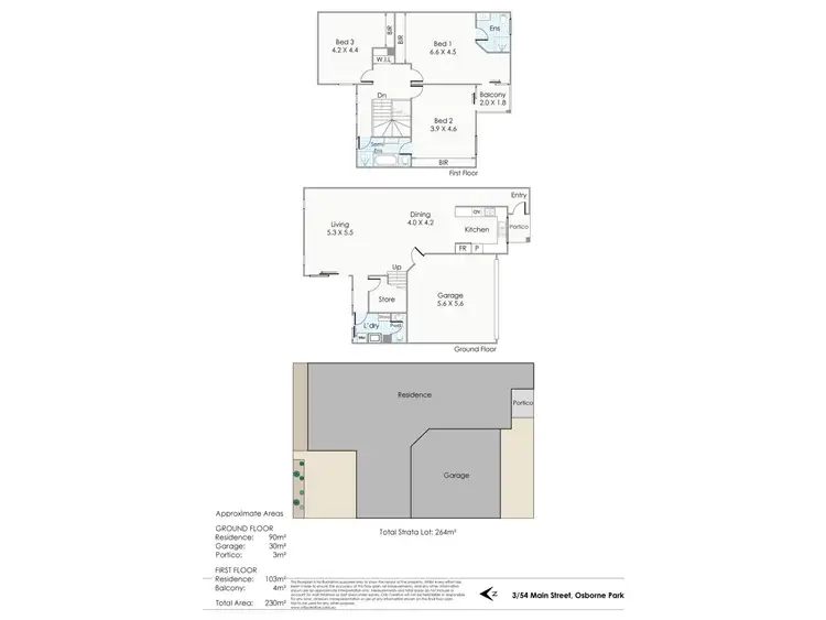 Floorplan of Homely townhouse listing, 3/54 Main Street, Osborne Park WA 6017