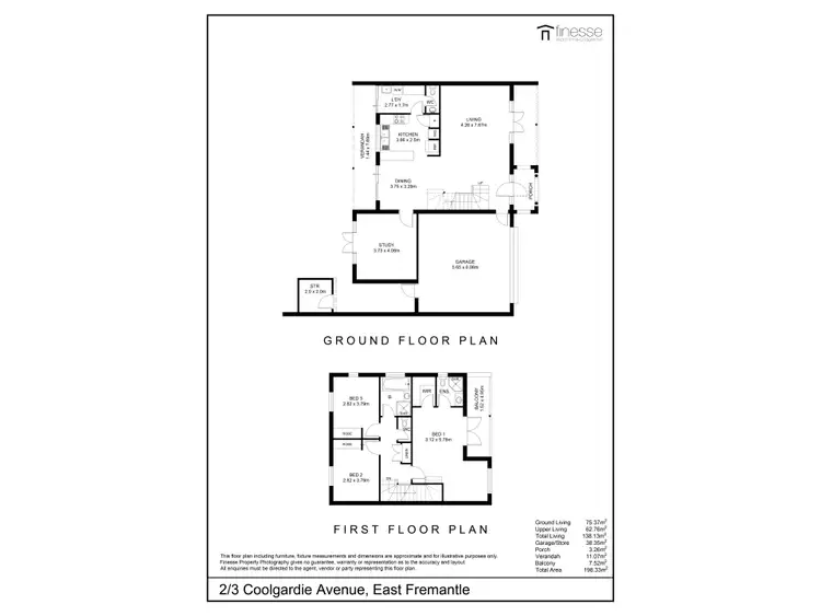 Floorplan of Homely townhouse listing, 2/3 Coolgardie Avenue, East Fremantle WA 6158