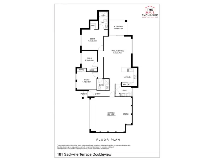 Floorplan of Homely villa listing, 181 Sackville Terrace, Doubleview WA 6018