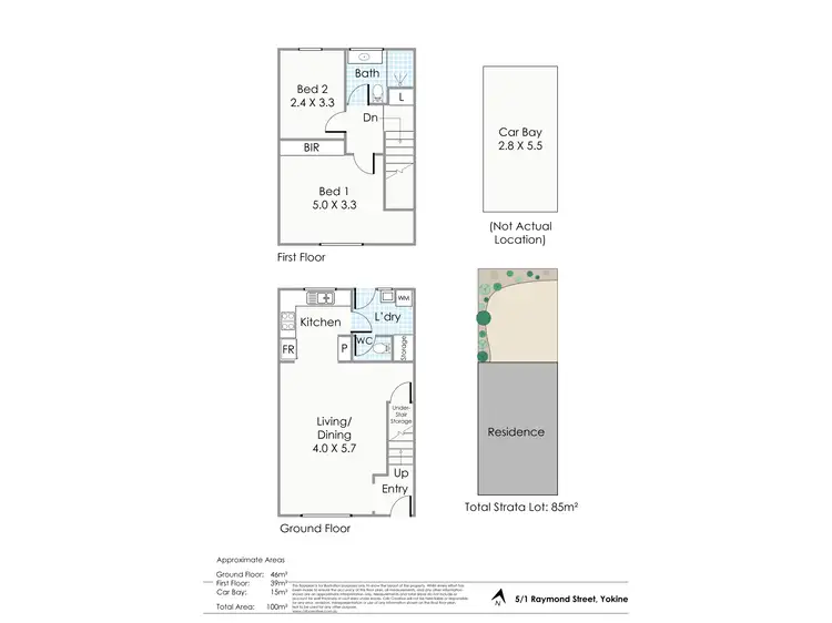 Floorplan of Homely townhouse listing, 5/1 Raymond Street, Yokine WA 6060