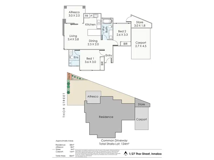 Floorplan of Homely apartment listing, 1/27 Thor Street, Innaloo WA 6018