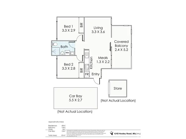 Floorplan of Homely apartment listing, 4/43 Hooley Road, Midland WA 6056