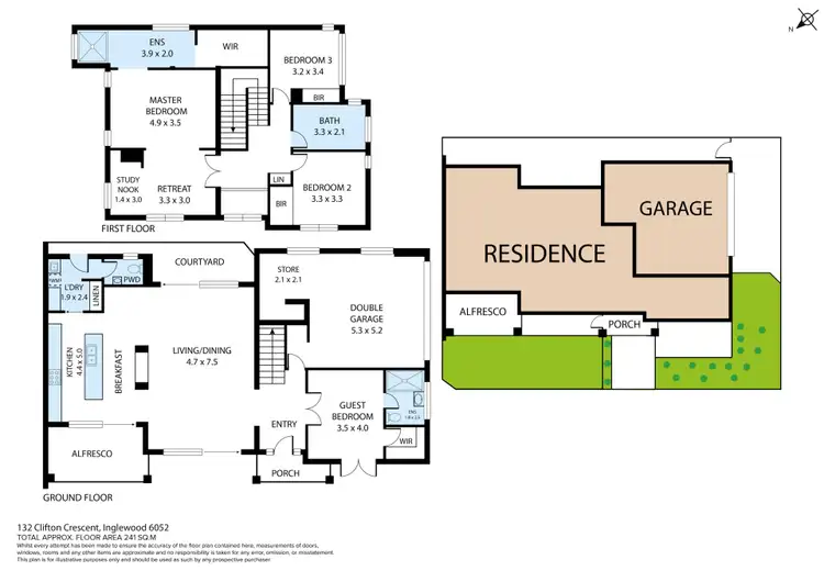 Floorplan of Homely house listing, 132 Clifton Crescent, Inglewood WA 6052