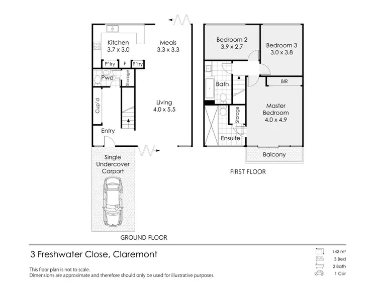 Floorplan of Homely house listing, 3 Freshwater Close, Claremont WA 6010