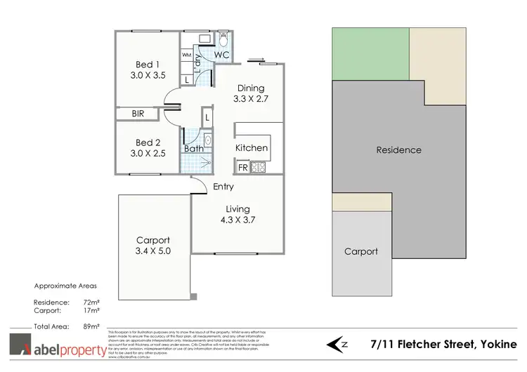 Floorplan of Homely villa listing, 7/11 Fletcher Street, Yokine WA 6060