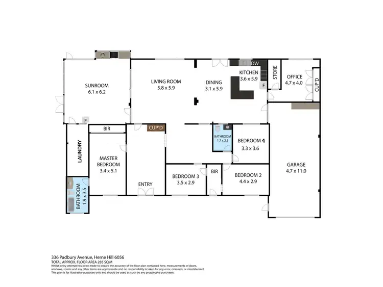 Floorplan of Homely house listing, 336 Padbury Avenue, Herne Hill WA 6056