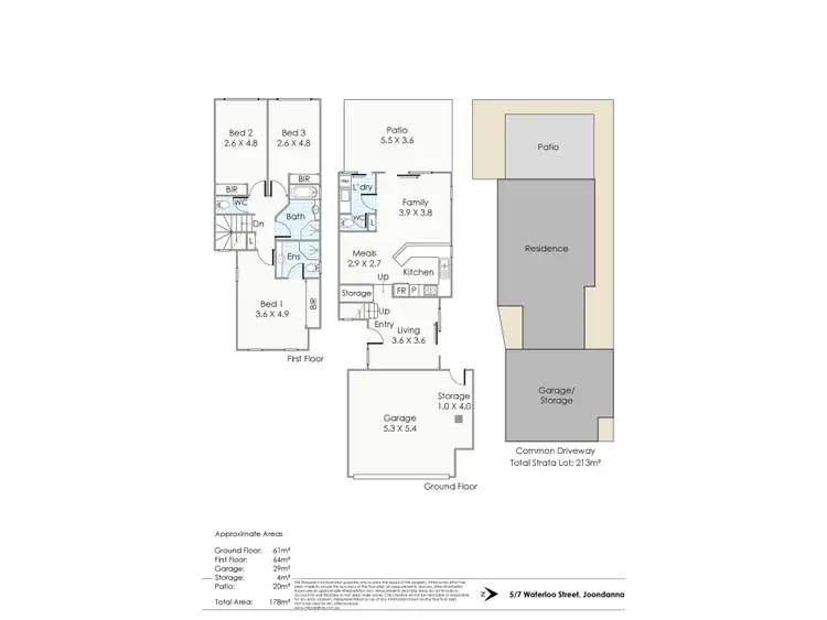 Floorplan of Homely townhouse listing, 5/7 Waterloo Street, Joondanna WA 6060