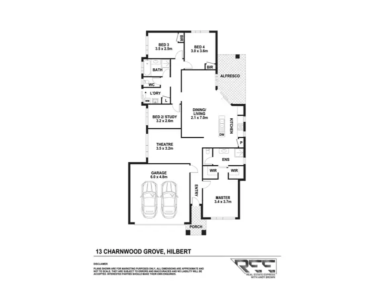 Floorplan of Homely house listing, 13 Charnwood Grove, Hilbert WA 6112