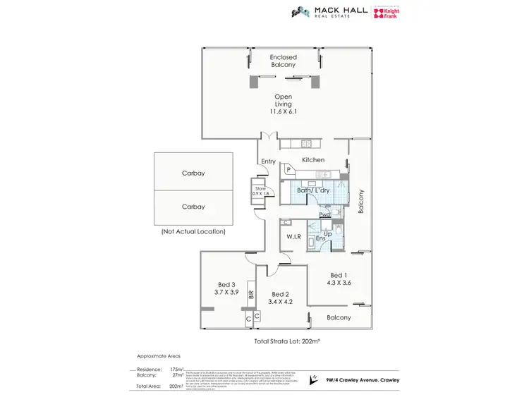 Floorplan of Homely apartment listing, 9W/4 Crawley Avenue, Crawley WA 6009