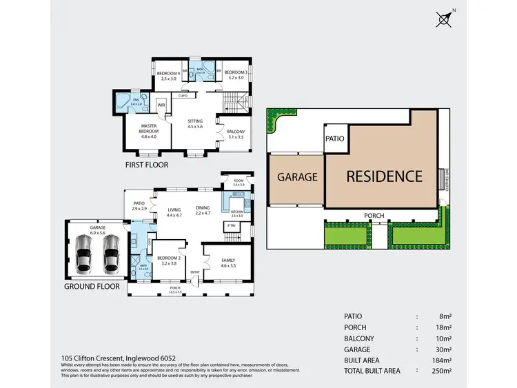 Floorplan of Homely house listing, 105 Clifton Crescent, Inglewood WA 6052
