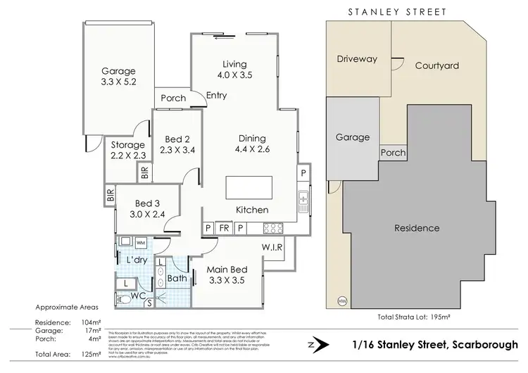 Floorplan of Homely villa listing, 1/16 Stanley Street, Scarborough WA 6019