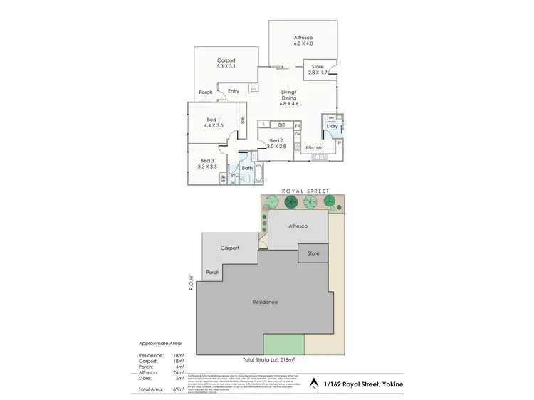 Floorplan of Homely villa listing, 1/162 Royal Street, Yokine WA 6060