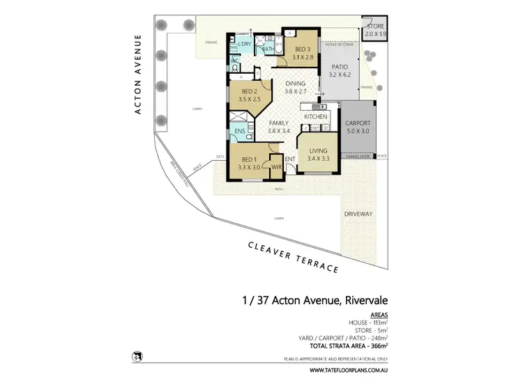 Floorplan of Homely villa listing, 1/37 Acton Avenue, Rivervale WA 6103