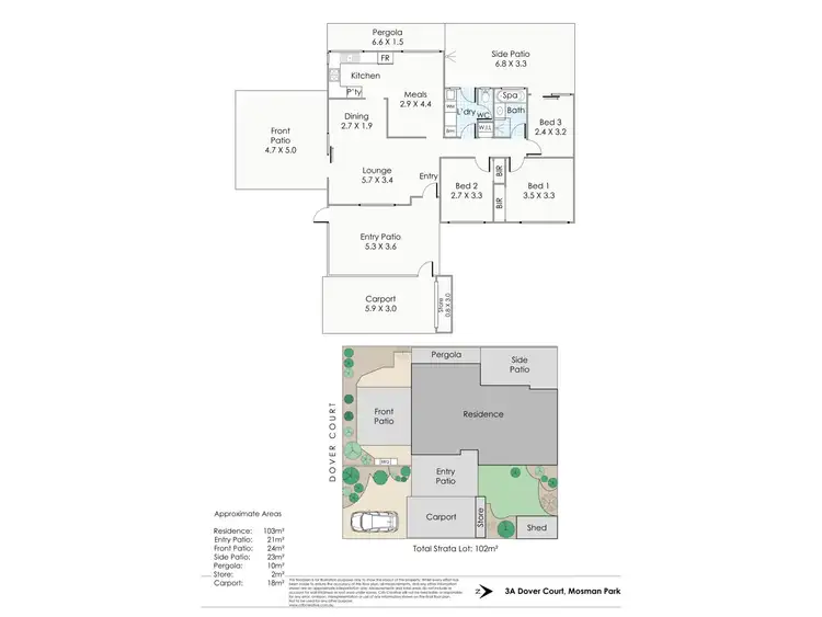 Floorplan of Homely villa listing, 3A Dover Court, Mosman Park WA 6012