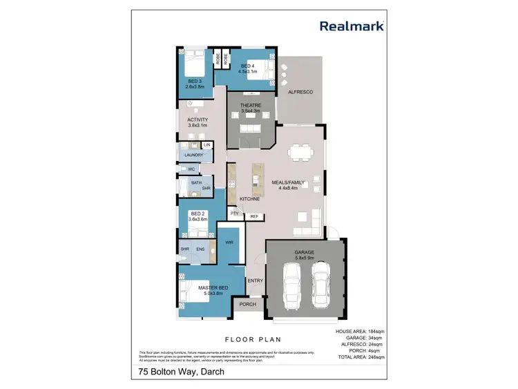 Floorplan of Homely house listing, 75 Bolton Way, Darch WA 6065