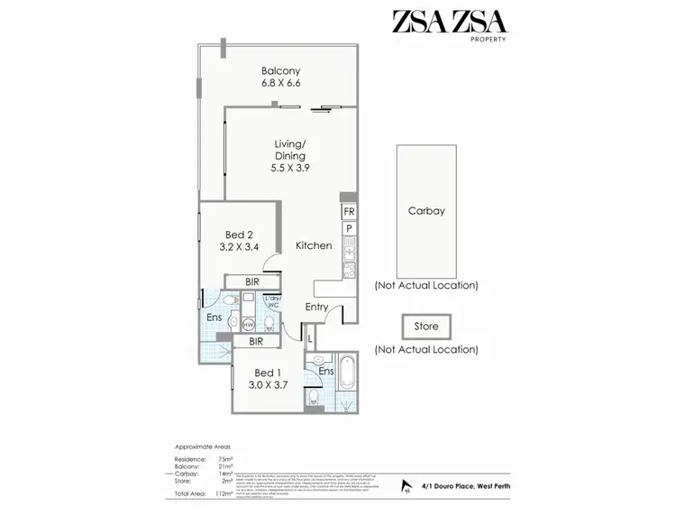Floorplan of Homely apartment listing, 4/1 Douro Place, West Perth WA 6005