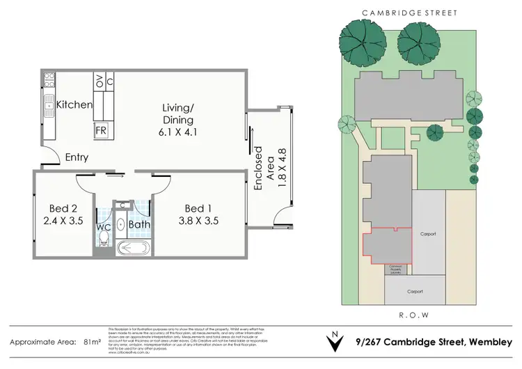 Floorplan of Homely apartment listing, 9/267 Cambridge Street, Wembley WA 6014