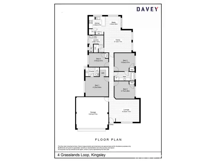 Floorplan of Homely house listing, 4 Grasslands Loop, Kingsley WA 6026