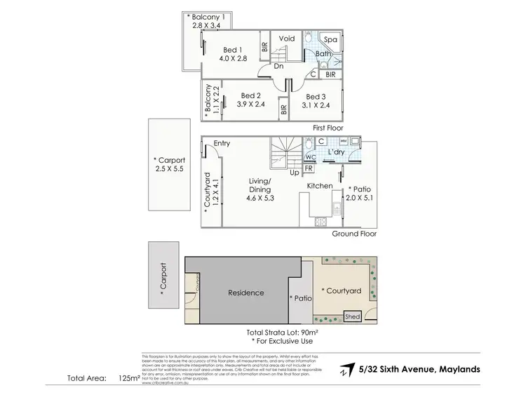 Floorplan of Homely townhouse listing, 5/32 Sixth Avenue, Maylands WA 6051