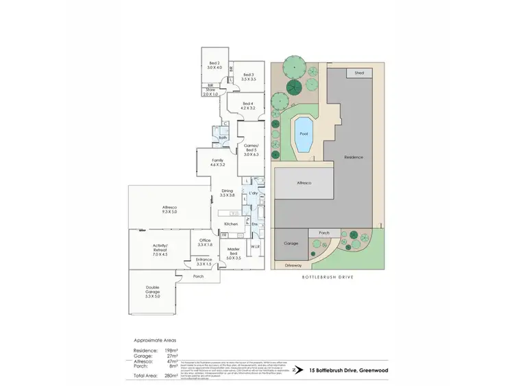 Floorplan of Homely house listing, 15 Bottlebrush Drive, Greenwood WA 6024