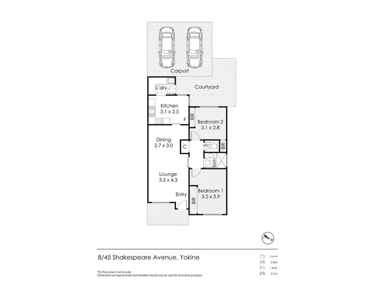 Floorplan of Homely villa listing, 8/45 Shakespeare Avenue, Yokine WA 6060