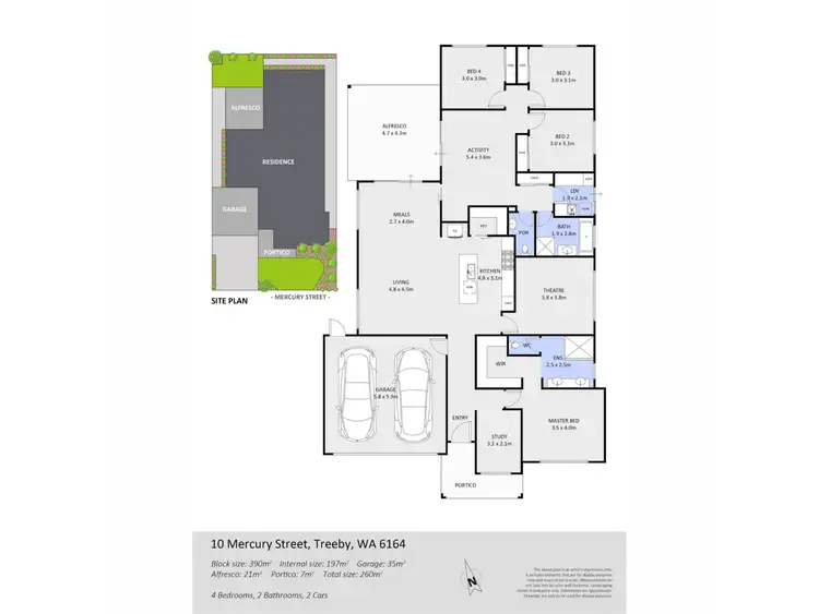 Floorplan of Homely house listing, 10 Mercury Street, Treeby WA 6164