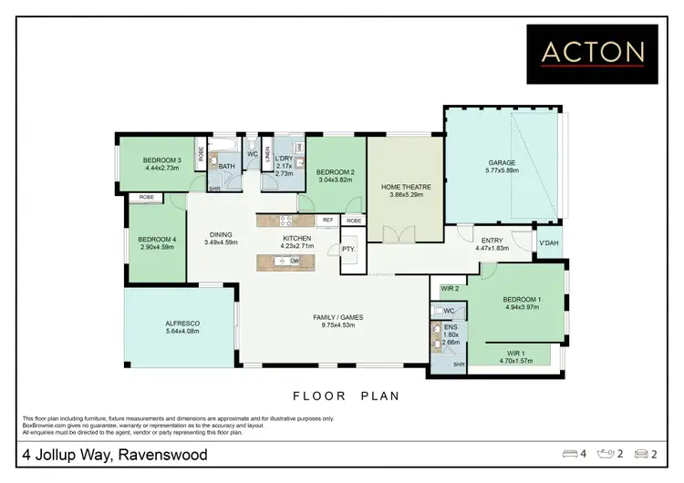 Floorplan of Homely house listing, 4 Jollup Way, Ravenswood WA 6208