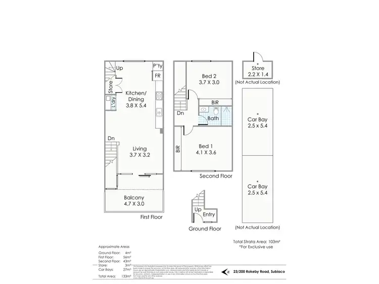 Floorplan of Homely townhouse listing, 23/200 Rokeby Road, Subiaco WA 6008