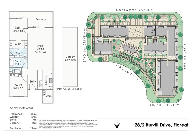 Floorplan of Homely apartment listing, 28/2 Burvill Drive, Floreat WA 6014