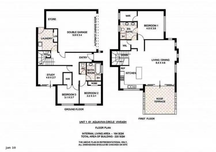 Floorplan of Homely townhouse listing, 1/61 Aquaviva Circle, Viveash WA 6056