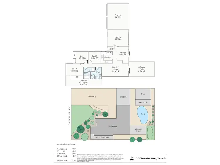 Floorplan of Homely house listing, 27 Chevalier Way, Thornlie WA 6108