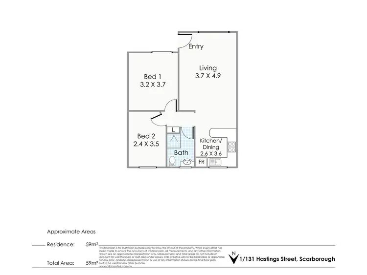 Floorplan of Homely unit listing, 1/131 Hastings Street, Scarborough WA 6019