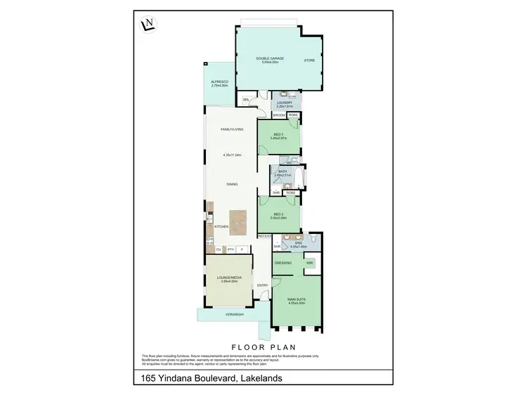 Floorplan of Homely house listing, 165 Yindana Boulevard, Lakelands WA 6180