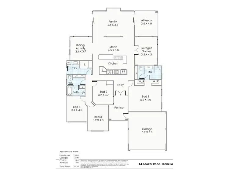 Floorplan of Homely house listing, 44 Booker Street, Dianella WA 6059