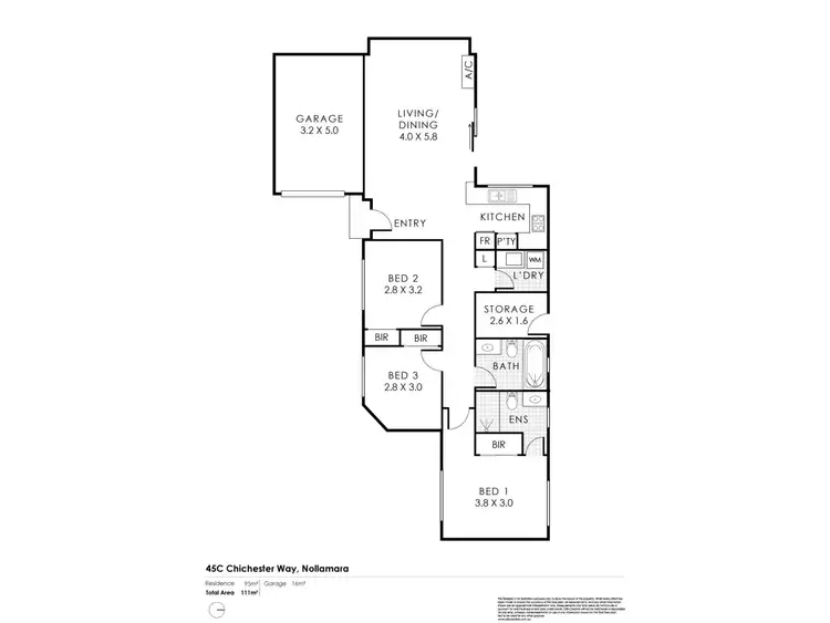 Floorplan of Homely villa listing, 45C Chichester Way, Nollamara WA 6061