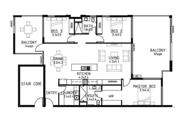 Floorplan of Homely apartment listing, 80/35 Hastings Street, Scarborough WA 6019
