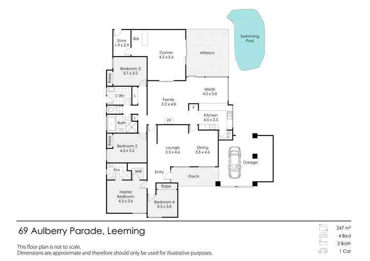 Floorplan of Homely house listing, 69 Aulberry Parade, Leeming WA 6149