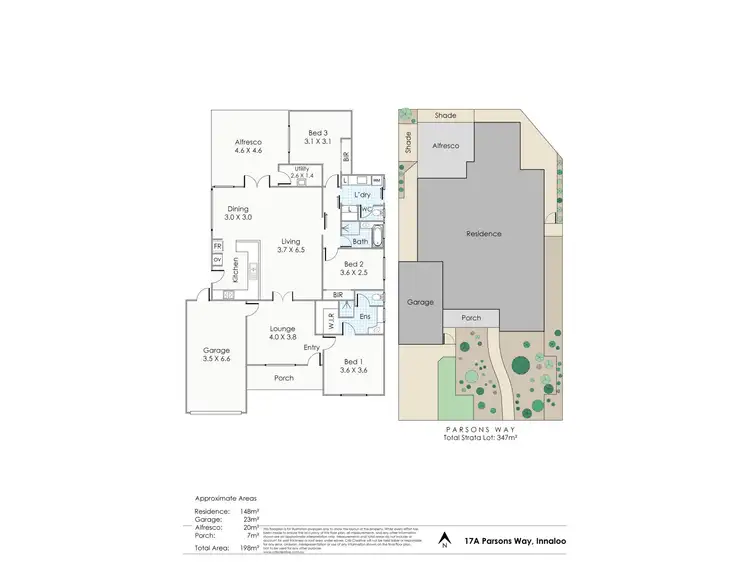 Floorplan of Homely semi-detached listing, 17 Parsons Way, Innaloo WA 6018