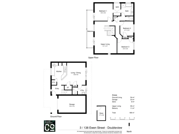 Floorplan of Homely townhouse listing, 3/138 Ewen Street, Doubleview WA 6018