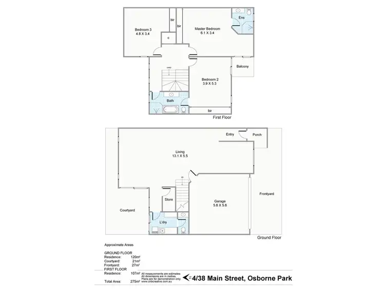 Floorplan of Homely townhouse listing, 4/38 Main Street, Osborne Park WA 6017