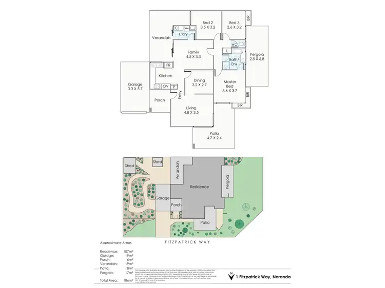 Floorplan of Homely house listing, 1 Fitzpatrick Way, Noranda WA 6062